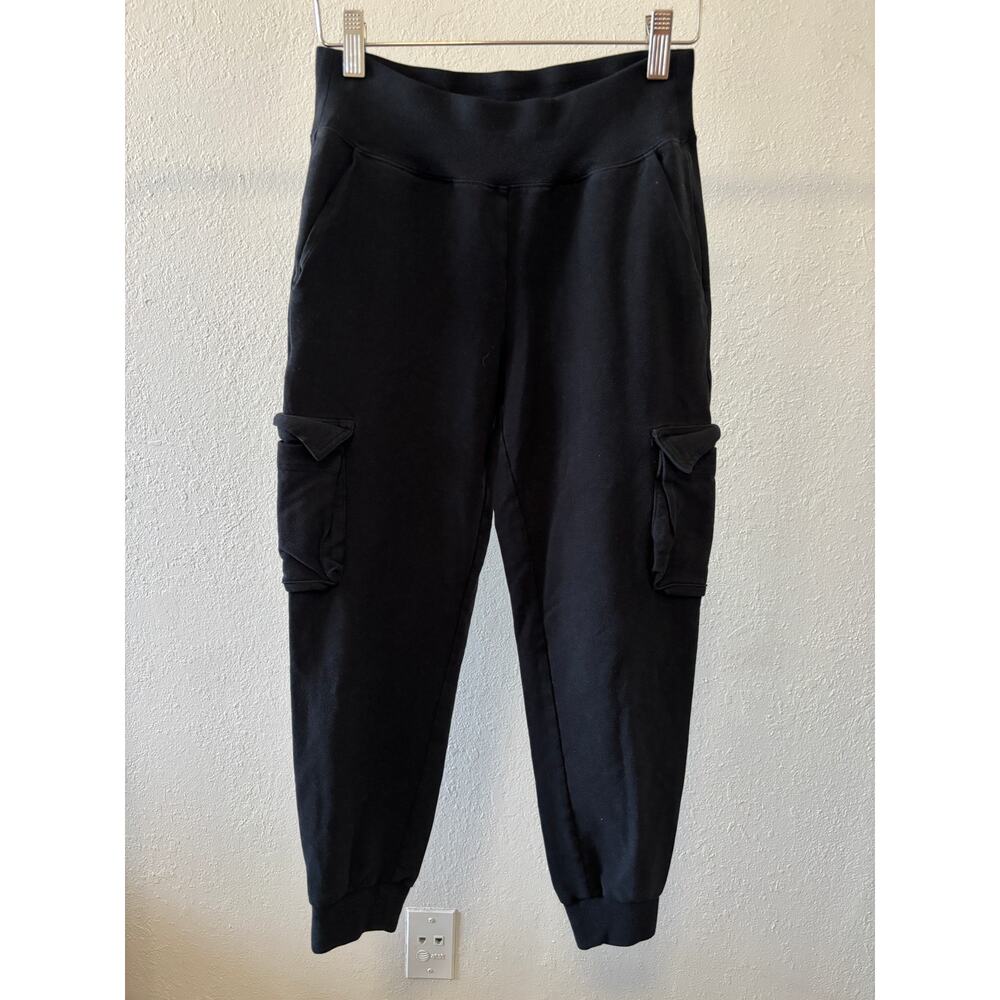 ALO Yoga Cropped Joggers Pants Womens Size XS Cotton / Modal Black - Picture 2 of 5